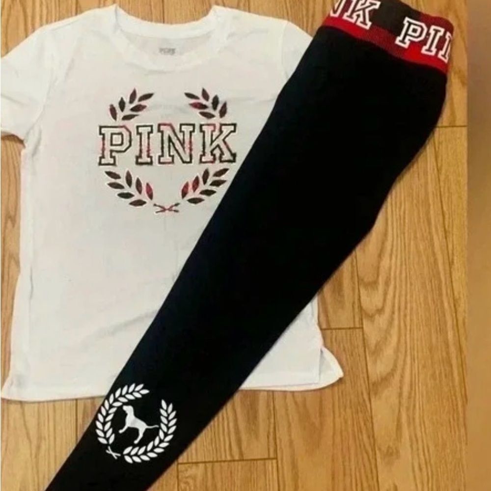 PINK VS TSHIRT/ LEGGINGS CLASSIC OUTFIT SET S